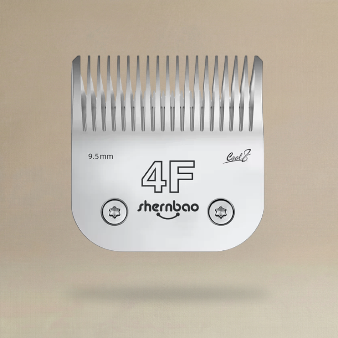 Cool 8 #4F Blade – D-Series (9.5 mm Cut | Cooler, Smooth, Natural Finish) - Professional Pet Grooming Product | Pure Spaw