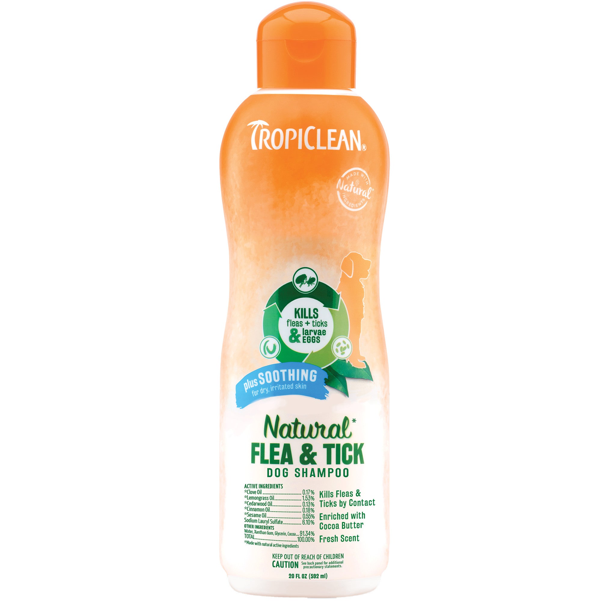TropiClean Soothing Natural Flea and Tick Dog Shampoo | Natural Flea and Tick Prevention for Dogs | Made in the USA | 20oz - - Image 2 | Pure Spaw