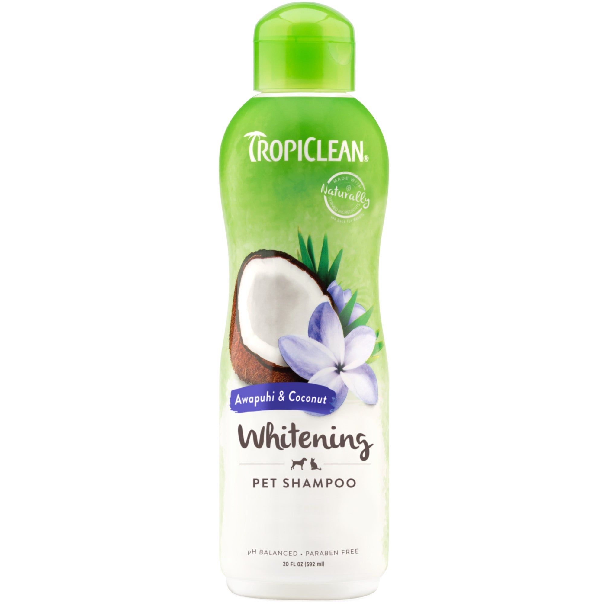 TropiClean Awapuhi Coconut Whitening Dog Shampoo for White Coats & All Coat Types | Natural Pet Shampoo Derived from Natural Ingredients | Cat Friendly | Made in the USA | 20 oz. - - Image 2 | Pure Spaw