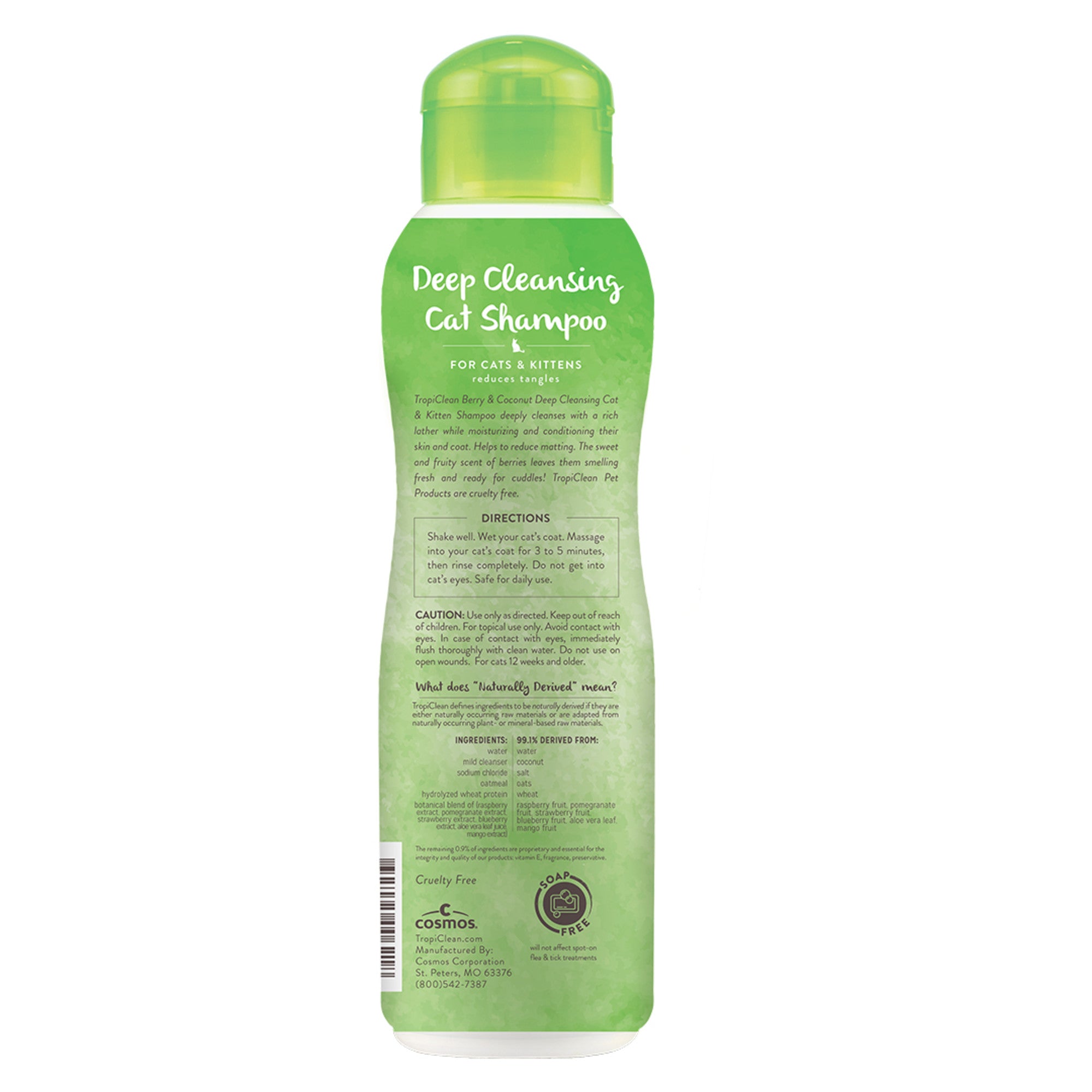 TropiClean Berry & Coconut Deep Cleansing Cat Shampoo | Kitten Shampoo Reduces Matting | Natural Shampoo Derived from Natural Ingredients | Made in The USA | 12 oz. - - Image 3 | Pure Spaw