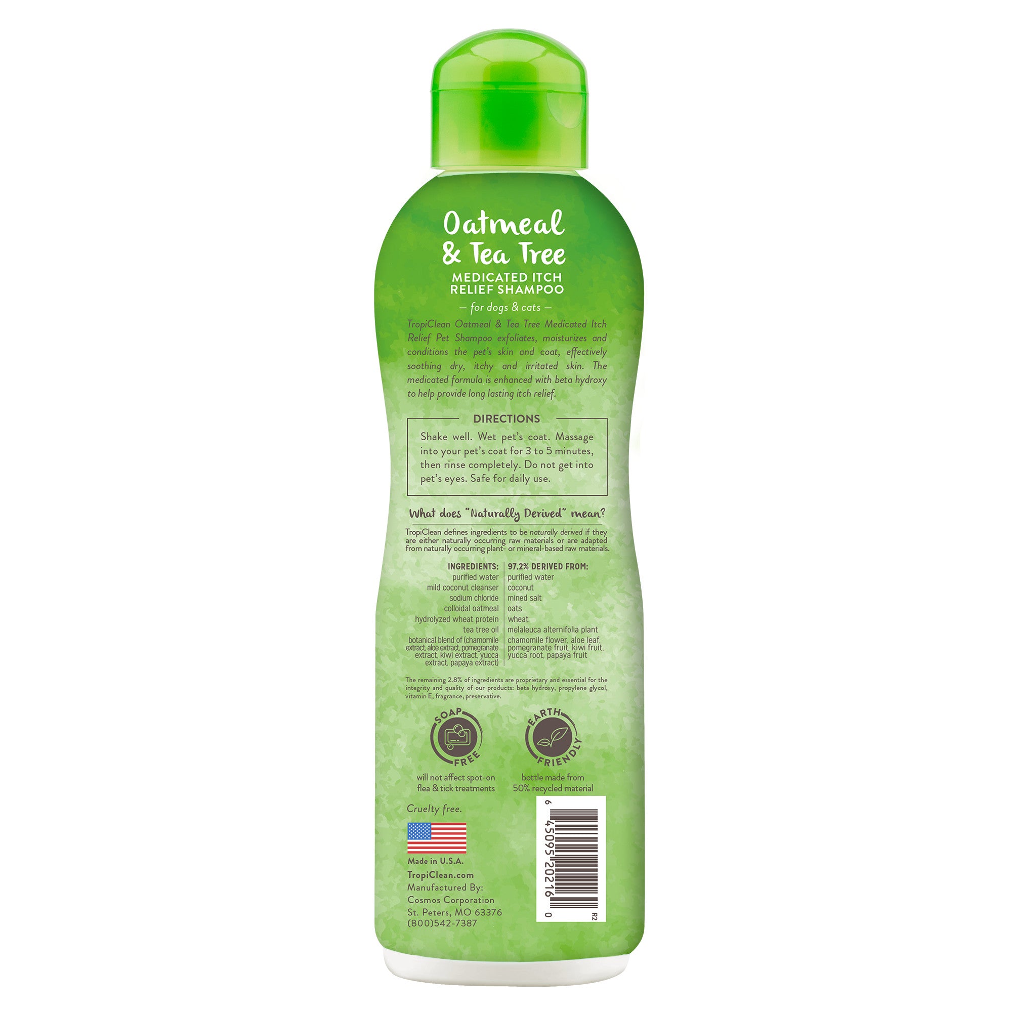 TropiClean Oatmeal & Tea Tree Medicated Itch Relief Shampoo for Pets, 20oz - - Image 3 | Pure Spaw