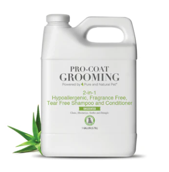 2-in-1 Hypoallergenic Gallon, Fragrance Free, Tear Free Shampoo and Conditioner (Unscented) - Professional Pet Grooming Product | Pure Spaw